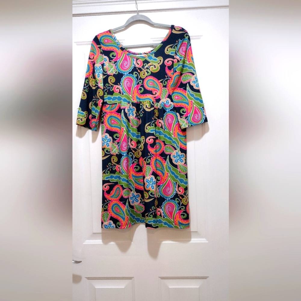 Lolly Wolly Doodle Sz Medium Dress Colorful Paisley Foral